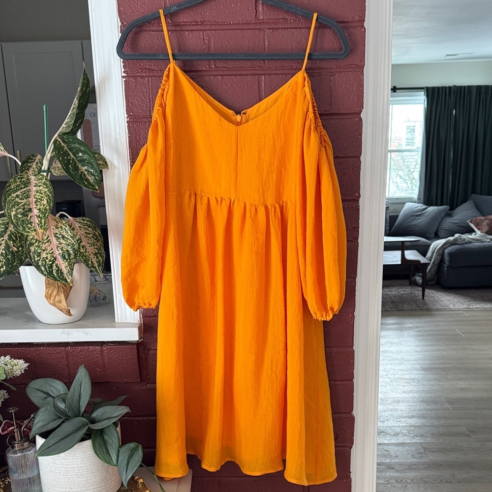 Moulinette Soeurs Vibrant Orange Long Sleeve Dress